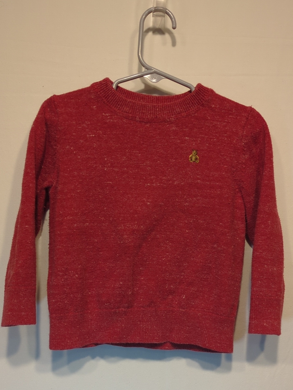 Youth Red Knit Sweater with Crest Logo - Brand Unknown